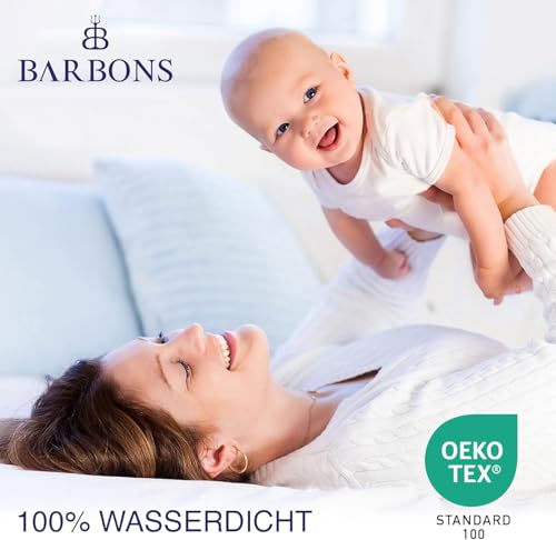 BARBONS Matratzenschoner 140x200cm - Oeko-TEX Zertifiziert wasserdichte Matratzenauflage Matratzenbezug Inkontinenzunterlage waschbar Nässeschutz Atmungsaktiver Baumwolle 140 x 200 cm