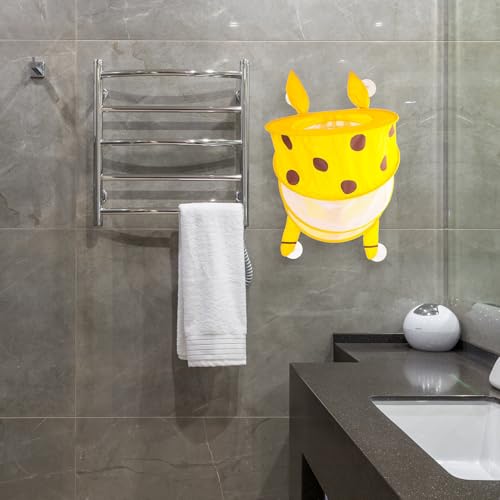 Accessoire rangement suspendu jouets de bain en polyester jaune structure rigide et pliable - 6