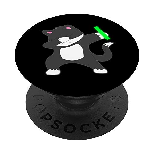 Cadeau de musique Dabbing Kitty Rave Dance Party PopSockets PopGrip Interchangeable