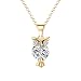 Produktbild Ogquaton Frauen Halskette Nette Eule Diamant Anhänger Lange Kette Halskette Kragenchoker Halskette Schmuck Goldene Langlebig und Nützlich