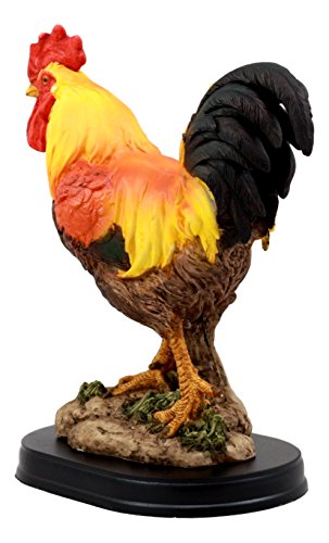 Estatua de Gallo Country 7.5 pulgadas en Resina Multicolor miniatura 2