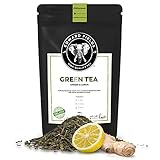 Edward Fields Tea ® - Té verde orgánico a granel con Jengibre y Limón. Té bio recolectado a mano con ingredientes y aromas naturales, 100 gramos, China.