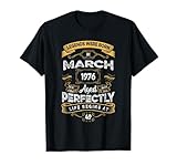 Vintage 49th Birthday Legends Were Born In March 1976 T-Shirt