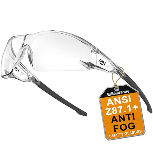 HTS HUNTERSKY S239 Lunettes de sécurité transparentes, petites, pour femmes et jeunes, protégeant les yeux du vent et de la poussière. Idéales pour le vélo, le cyclisme et la course.