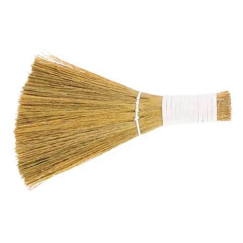 Toddmomy Small Miscanthus Broom Compact Desktop Broom for Tabletop Cleaning Handheld Table Sweeper Mini Desk Brush for Cleaning Use Soft Sweeping Brush