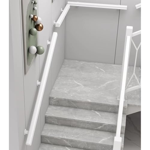 Rampe d'escalier intérieure extérieure avec support mural blanc