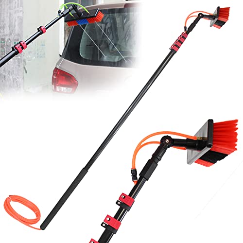 RyanBm Fensterputzer mit Teleskopstiel Wasserführend Pole Fensterputzer Set mit Telescopic für Solaranlagen und Fenster Red 12FT/3.6m Cover