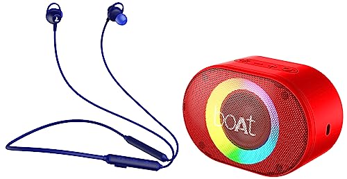 Image of boAt Rockerz 245v2 Bluetooth Wireless in Ear Earphones with Upto 8 Hours Playback, 12mm Drivers & Stone 250 Portable Wireless Speaker with 5W RMS Immersive Audio, RGB LEDs