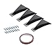 Produktbild perfeciti 4 Stück Schwarz/Kohlefaser Auto Heckstoßstangen Canards Splitter Universal Auto Body Spoiler Diffusor Haifischflosse Dekororation