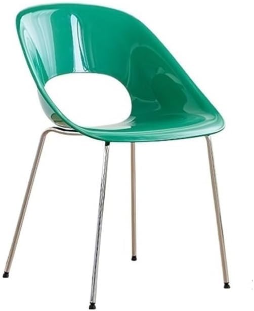 Stool, Modern Mid-Century Dining Chair Plastic for Kitchen with Metal Legs for Living Room Bedroom Vanity(Green)