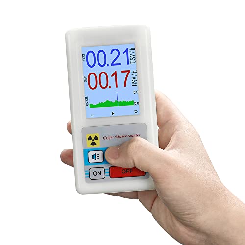 APROTII Compteur Geiger Détecteur de Radiation Nucléaire BR-6 Testeur de Rayons X Beta Gamma Détecteur Radioactif Dosimètre Personnel Détecteur de Marbre Dosimètre Portable Cover
