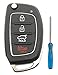 Horande Silicone Rubber Smart Remote Key Fob Cover Protector Keyless Entry Case Fit for 2015-2016 Hyundai Genesis 2013-2015 Santa Fe 2014-2015 Equus 2015 Azera (Black)
