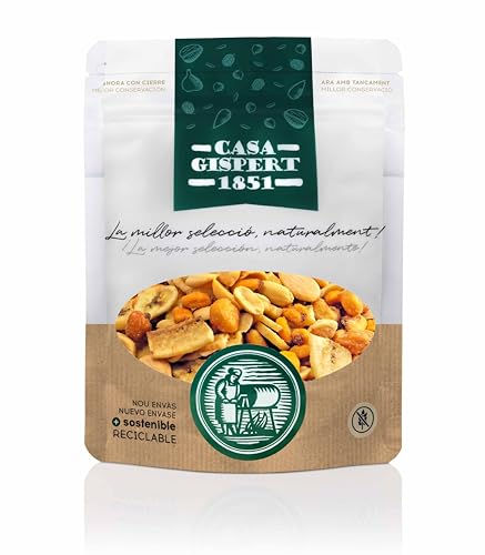 Casa Gispert - Cóctel de Frutos Secos con Plátano Deshidratado - Sin Gluten, Vegeano - 300 gr