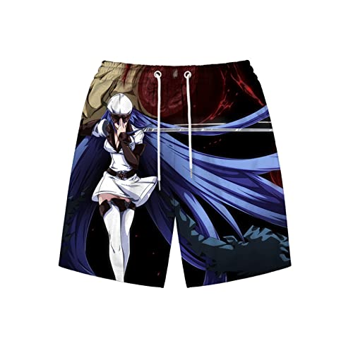 ISaikoy Anime Akame ga Kill 3D Printed Beach Shorts Swim Trunks Summer Boardshorts Jersey Short Pants