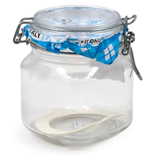 Tradineur - Tarro de vidrio hermético Primizie, incluye junta de goma, bote, frasco multiusos para almacenar conservas, legumbres, pasta, galletas, 13 x 10 cm, 750 ml