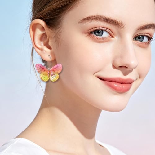 Boucles d'oreilles créoles papillon en acrylique légères pour vos sorties