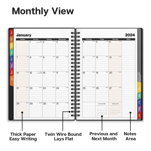 Dunwell Weekly Monthly Planner 2023-2024 (Colorful) - 6 X 8 Small Academic Planner Notebook, Use Now To June 2024, Spiral Bound Weekly Planner Calendar With Tabs And Bookmark, Daily Schedule Planner #TOP1