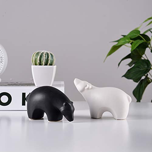 Ceramic Polar Bear Figurines Sets, Home Decor Animal Sculptures And Statues Handmade Artware Gifts (Small Size) #TOP10