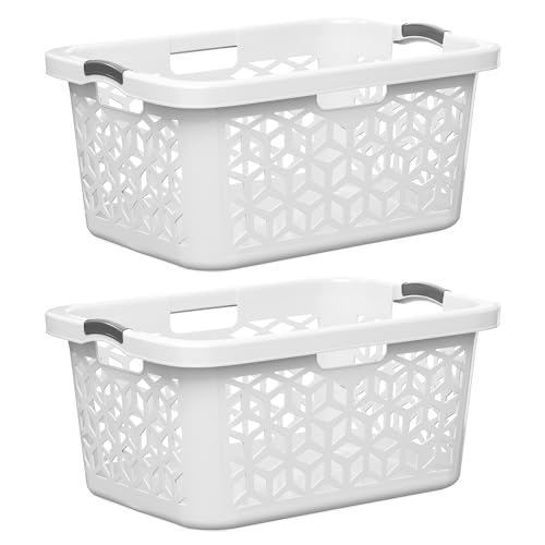 EconoHome Laundry Basket - Large 2 Bushel Laundry Basket with Handles - Stackable Plastic Hamper for...