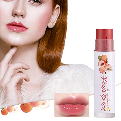 Fruit Flavored Lip Balm, Moisturizing Color-Changing Lipstick Lip Glaze, Lip Balm Chapstick In Natural Grape Honey Strawberry Avocado Peach For Lip Care On Chafed Chapped Cracked Lips #TOP2