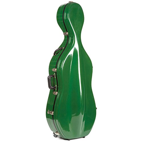 Bobelock 2000W Fiberglass Green/Tan 4/4 Cello Case With Wheels #TOP1