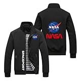 HAGRDBC Chaqueta universitaria hombre Space Enthusiast, piloto informal de moda actual, ideal para primavera, otoño y uso diario, classic(Black,4XL)
