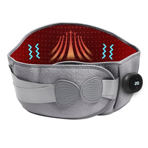 Cintura termica massaggiante per schiena, massaggiatore con fascia di tensione regolabile, cintura riscaldante