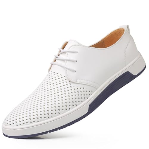 konhill Men's Casual Oxford Shoes - Breathable Dress Shoes Loafers Lace-up Flat Sneakers