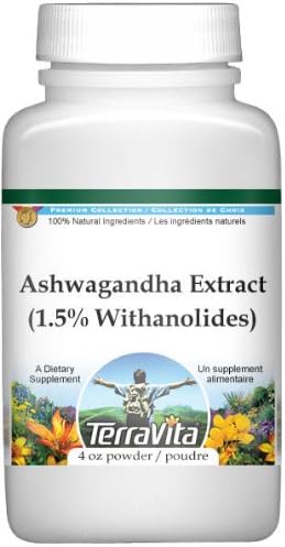 Ashwagandha (ginseng indio) Extracto (1,5% Withanolides) Polvo (4 oz, ZIN 514064)