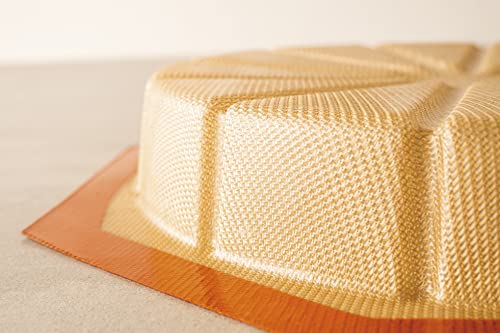 Silpat Round Cake Mold - 12 Portions, Tan & Orange, Size: 10 1/4" X 10 1/4" X 1" #TOP3