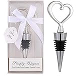 12PCS Wedding Favor for Guests,Silver Metal Alloy Heart Wine Bottle Stopper Beer Wine Cork Plug Cham