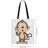 FekiLoot Monkey Polyester Tote Bag, 35x40cm Stylish Lightweight Shoulder Handbag, Reusable Multi-Purpose Fabric Carryall for Work Travel Shopping Daily Use #3