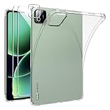 Effcotuo Hülle für Xiaomi Mi Pad 8 / Pad 8 Pro Cover mit 2 Stücke Schutzfolie für Panzerglas Bildschirmschutzfolie Kamera Schutzfolie Durchsichtig Handyhülle Transparent Silikon TPU Schutzhülle Hülle