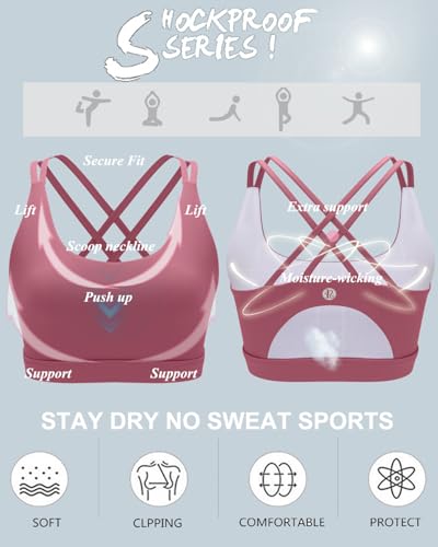 Image of RUNNING GIRL Sports Bras for Women,Padded Sports Bra Tank Top Sexy Crisscross Back High Impact Longline Workout Yoga Bra