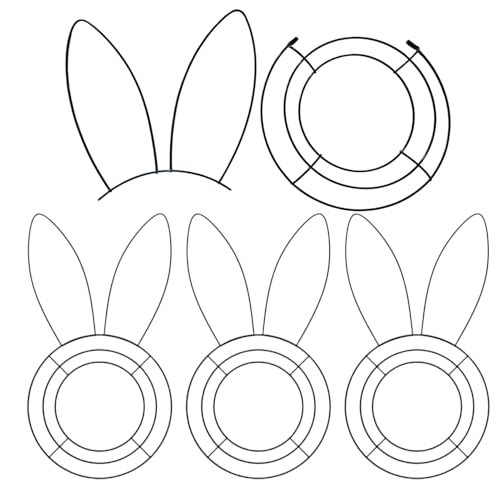 Easter Rabbit/Egg/Carrot Wreath Metal Frame, Wire Form Floral Garden Wire Wreath Form for Easter, DIY Craft Project Indoor Outdoor Holiday Hanging Decor
