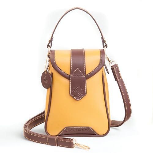 Image of SACCI MUCCI Women's Small Handbag /Cross-Body Phone Bag - Stylish PU Leather Mobile Purse with Adjustable Strap