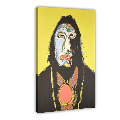 Insane Indian by Fritz Scholder Poster Print for Room Aesthetics Canvas Wall Art Print Frame 12x18inch(30x45cm)