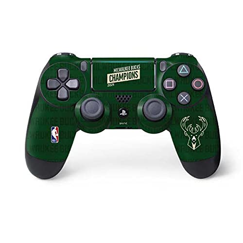 Skinit Decal Gaming Skin Compatible with PS4 Pro/Slim Controller - Officially Licensed NBA Milwaukee Bucks 2021 Champions Design