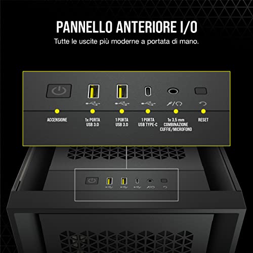 CC-9011210-WW Case Atx Mid Tower con Vetro Temperato, Pannello Anteriore a Flusso d'aria Elevato, Nero, Taglia Unica - Case PC - Immagine 8