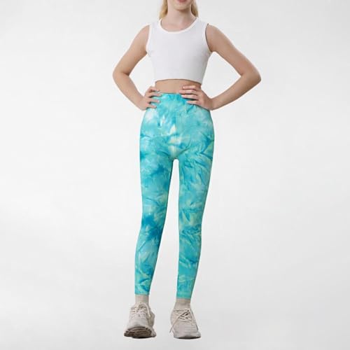 4 Pack Girls Printed Leggings Soft Yoga Pants Kids Tie-Dye Leggings3