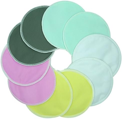 Organic Bamboo Nursing Pads (10 Pack) Super Soft&Absorbent,Leak-proof, Hypoallergenic,Washable Breastfeeding Pads