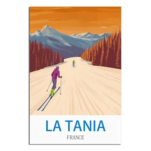 Poster de voyage vintage La Tania décoration murale rétro haute définition 50x75cm