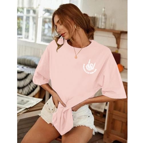 Image of Yuyiify Oversized Tshirts for Women Mama Overstimulated Cool Moms Club Skeleton Shirt Funny Mom Graphic Tees Top