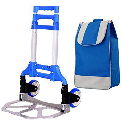 ZZQ Folding Trolley Aluminum Alloy Portable Multi-Function Luggage cart Small Trailer Trolley for Family Outdoor Multiple Colors,C