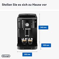 De’Longhi Magnifica S - Perfetto Kaffeevollautomat mit klassischem Milchaufschäumer, Espresso- und Cappuccino Kaffeemaschine, Bedienfeld mit Tasten, Schwarz (ECAM11.112.B) – Ansicht 6