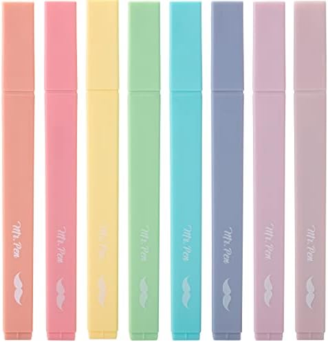 Mr. Pen - Pastel Highlighters Set of 8 Aesthetic Chisel Tip, Candy Colors, Assorted Colors