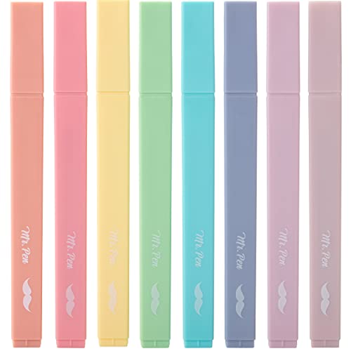Mr. Pen- Aesthetic Highlighters No Bleed, 8 Pack, Candy Colors | Chisel Tip, Cute Highlighters Assorted Colors for Journaling, Highlighting, Underlining, Fast Dry, Back to School Supplies