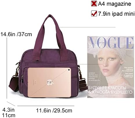 Gladdon Handtas voor dames, kleine schoudertas, waterdichte messenger tas, meerdere vakken, schoudertas, zwart
