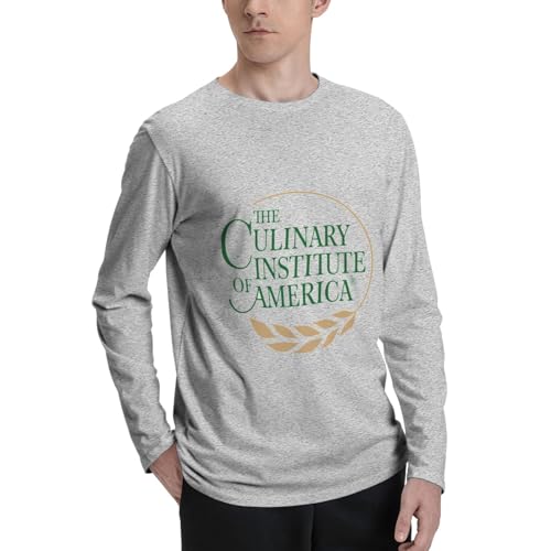 Culinary Institute of America Logo Men's Casual Round Neck Sweatshirt Long Sleeve T-Shirt