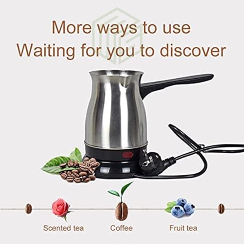 Image of Drumstone 𝟏𝟓-𝐘𝐞𝐚𝐫𝐬 𝐖𝐚𝐫𝐫𝐚𝐧𝐭𝐲 Stainless Steel Electric Turkish Coffee Maker | Fast Heating Portable Coffee Pot | Easy Brew Machine for Home Office Travel | Ideal Gift